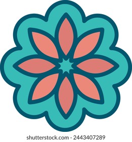 Imagen vectorial de símbolo de icono de color de flor 