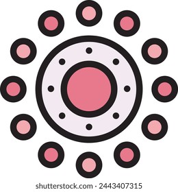Imagen vectorial de símbolo de icono de color de flor 
