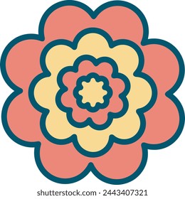 Imagen vectorial de símbolo de icono de color de flor 