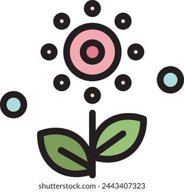 Flower collorfull icon symbol vector image 