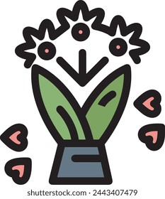 Flower collorfull icon symbol vector image 