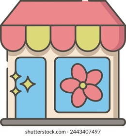 Imagen vectorial de símbolo de icono de color de flor 