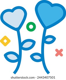 Blumenfarbiges Symbol Symbol Vektor-Bild 