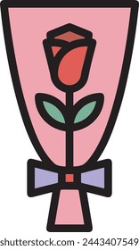 Imagen vectorial de símbolo de icono de color de flor 