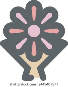 Imagen vectorial de símbolo de icono de color de flor 