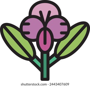 Imagen vectorial de símbolo de icono de color de flor 