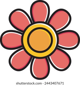 Blumenfarbiges Symbol Symbol Vektor-Bild 