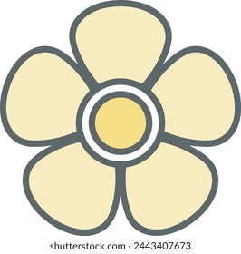 Imagen vectorial de símbolo de icono de color de flor 