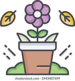 Imagen vectorial de símbolo de icono de color de flor 