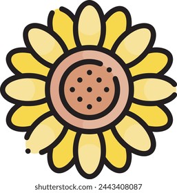 Imagen vectorial de símbolo de icono de color de flor 