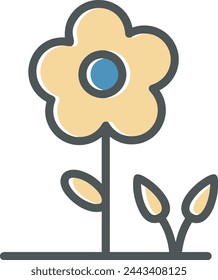 Imagen vectorial de símbolo de icono de color de flor 