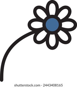Imagen vectorial de símbolo de icono de color de flor 