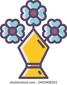 Imagen vectorial de símbolo de icono de color de flor 