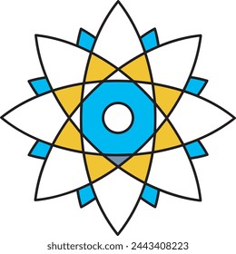 Imagen vectorial de símbolo de icono de color de flor 