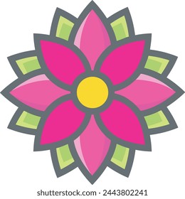Flower collorfull icon symbol vector image 