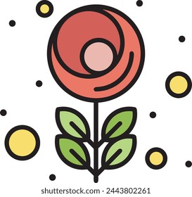 Imagen vectorial de símbolo de icono de color de flor 