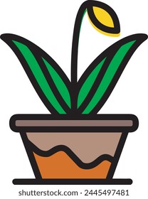 Blumenfarbiges Symbol Symbol Vektorgrafik Bild