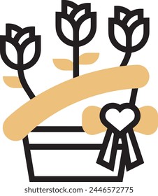 Blumenfarbiges Symbol Symbol Vektorgrafik Bild