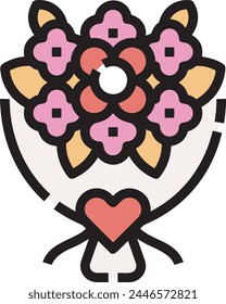 Icono de flor de color Imagen de Vector