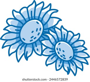 Blumenfarbiges Symbol Symbol Vektorgrafik Bild