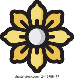 Icono de flor de color Imagen de Vector
