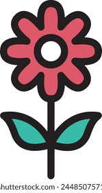Icono de flor de color Imagen de Vector