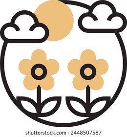 Flower collorfull icon symbol vector image