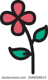 Icono de flor de color Imagen de Vector