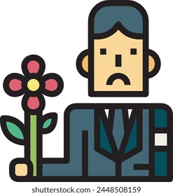 Flower collorfull icon symbol vector image