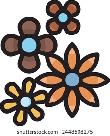 Icono de flor de color Imagen de Vector