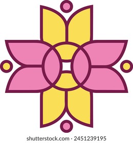Icono de flor de color Imagen de Vector