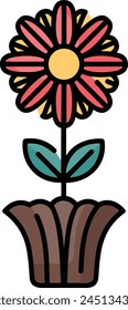 Icono de flor de color Imagen de Vector
