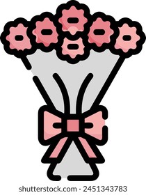 Blumenfarbiges Symbol Symbol Vektorgrafik Bild