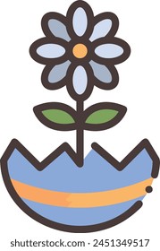 Icono de flor de color Imagen de Vector