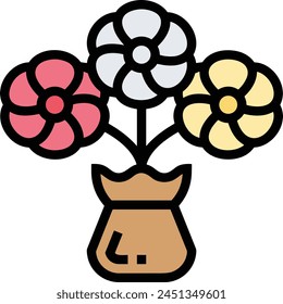 Blumenfarbiges Symbol Symbol Vektorgrafik Bild