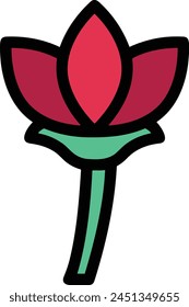 Blumenfarbiges Symbol Symbol Vektorgrafik Bild