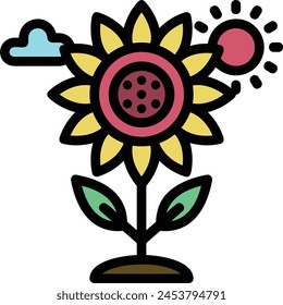Flower collorfull icon symbol vector image