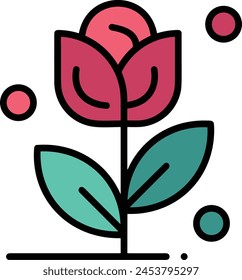 Icono de flor de color Imagen de Vector