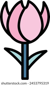Icono de flor de color Imagen de Vector