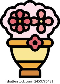 Flower collorfull icon symbol vector image