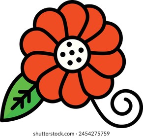 Icono de flor de color Imagen de Vector