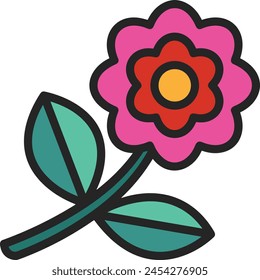 Flower collorfull icon symbol vector image