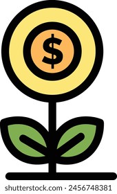 Flower collorfull icon symbol vector image