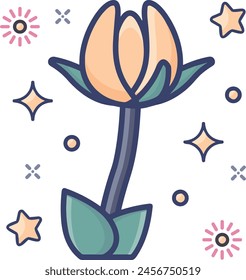 Icono de flor de color Imagen de Vector