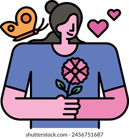 Flower collorfull icon symbol vector image
