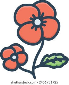 Blumenfarbiges Symbol Symbol Vektorgrafik Bild