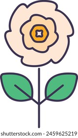 Icono de flor de color Imagen de Vector
