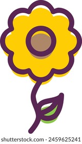 Icono de flor de color Imagen de Vector
