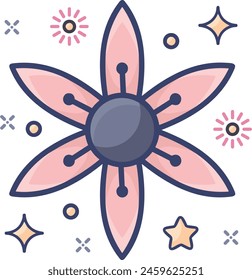 Icono de flor de color Imagen de Vector