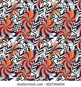 flower color background punk seamless vector pattern